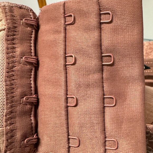 Torrid Curve Pushup Plunge XO Corset Bra 46C Blush Mauve Lace Underwire Padded - Picture 4 of 11